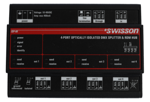DIN Rail Splitter - DIN Rail DMX & RDM Splitter - ISP